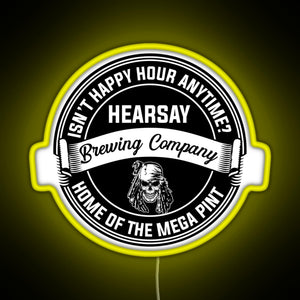 Johnny Depp Hearsay Brewing Company RGB neon sign yellow