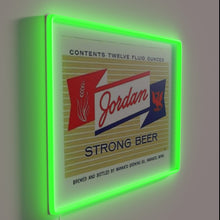 Load image into Gallery viewer, Jordan Strong Beer Neon Sign in Vibrant RGB Colorful Lighting