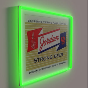Jordan Strong Beer Neon Sign in Vibrant RGB Colorful Lighting