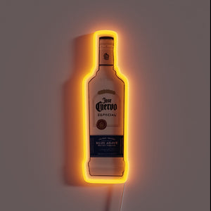 Colorful Neon Sign Featuring Iconic Jose Cuervo Tequila Branding Elements