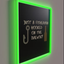 Load image into Gallery viewer, Vibrant Neon Sign Featuring A Fisherman and Beer Bottle Logo