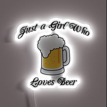 Load image into Gallery viewer, Neon sign featuring a stylized illustration of a smiling girl.
