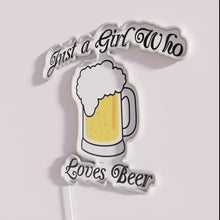 Load image into Gallery viewer, Neon Beer Sign for Girls Who Love Crafted Beverages Home Decor