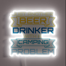 Load image into Gallery viewer, Whimsical neon sign for beer lovers who camp often outdoors.