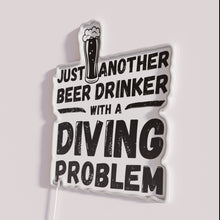 Load image into Gallery viewer, Glowing Neon Beer Bar Sign for Beer Lovers Diving Humor