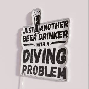 Glowing Neon Beer Bar Sign for Beer Lovers Diving Humor