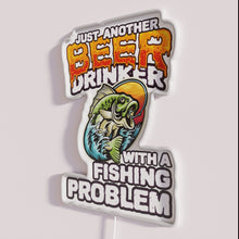 Load image into Gallery viewer, Neon Sign Decor Humorously Highlights Fishing and Beer Addiction Lifestyle