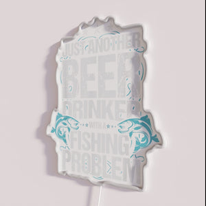 Fun Neon Sign for Beer Lover with Humorous Fishing Quirk