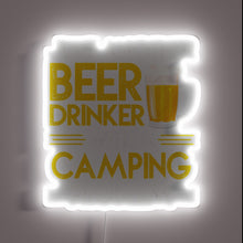 Load image into Gallery viewer, Campsite companion and beer enthusiast&#39;s quirky neon illuminated outdoor sign