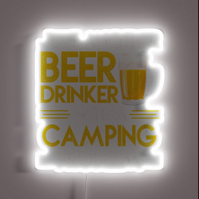Campsite companion and beer enthusiast's quirky neon illuminated outdoor sign