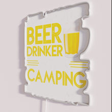 Load image into Gallery viewer, Camping Neon Sign with Humorous Beer Lover and Wilderness Whimsy