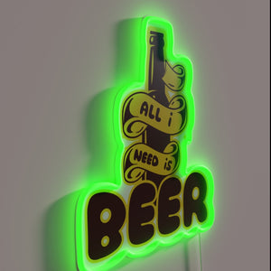 Neon Beer Sign with Customizable RGB Lighting and Design Options
