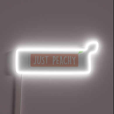 Vibrant peach-colored LED lightbox with programmable RGB illumination effects.