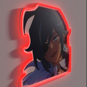 Neon sign featuring Kaeya's charming, vibrant, and humorous personality accurately rendered.