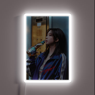 Neon Sign featuring Karina from Aespa with Dramatic Supernova Design