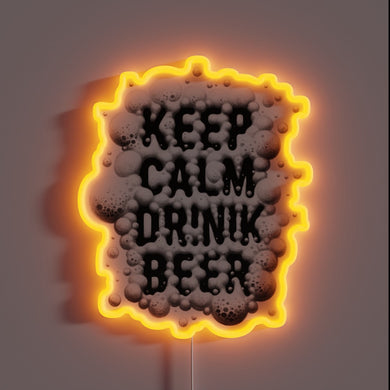Neon bar decor with motivational phrase to relax and unwind.
