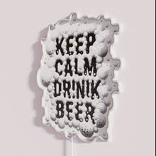 Load image into Gallery viewer, Neon beer sign with calming motivational design for home drinkers.