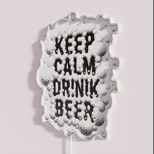 Neon beer sign with calming motivational design for home drinkers.