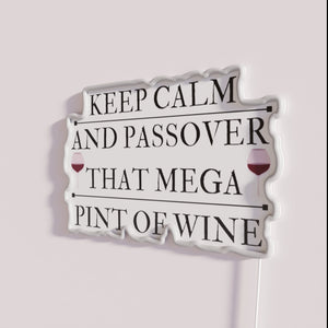 Neon Passover Wine Sign, Vibrant RGB LED Bar Decorative Lighting