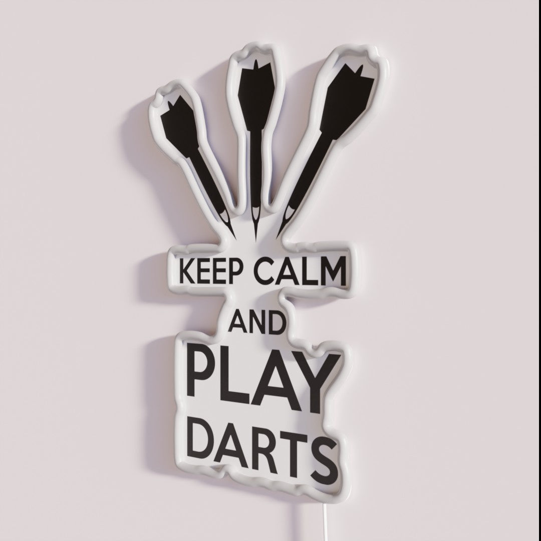 Empty Darts Sign Example Keep Calm And Play Darts Darts Rgb Led Sign β Neon Factory