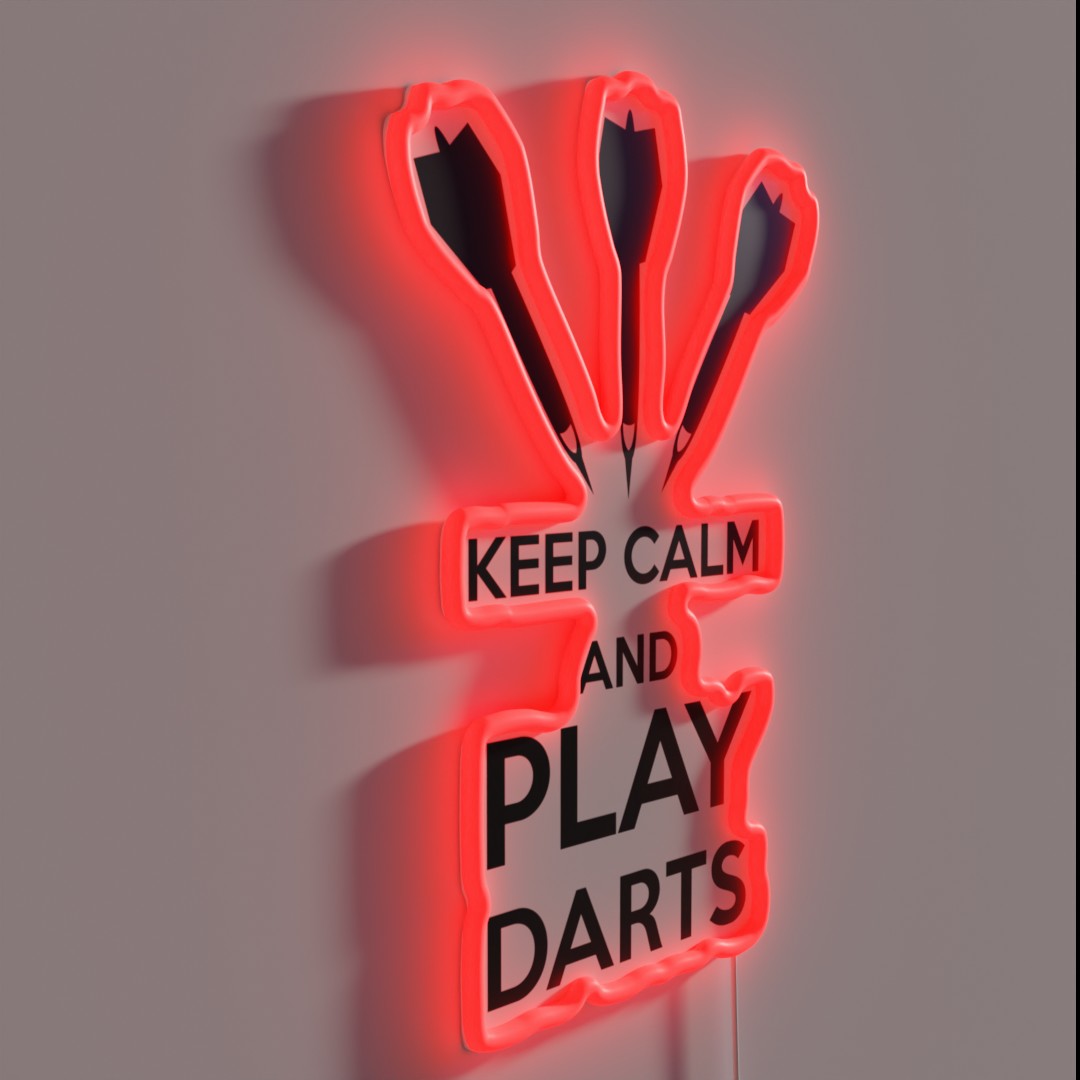 Empty Darts Sign Example Keep Calm And Play Darts Darts Rgb Led Sign β Neon Factory