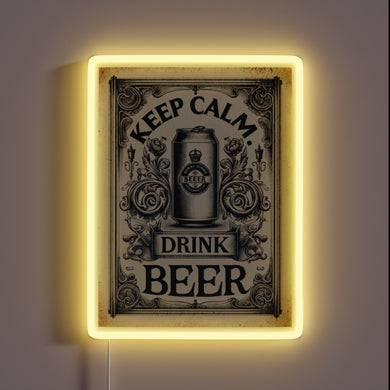 Relaxation in Neon: Keep Calm and Enjoy Your Favorite Beer