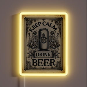 Relaxation in Neon: Keep Calm and Enjoy Your Favorite Beer