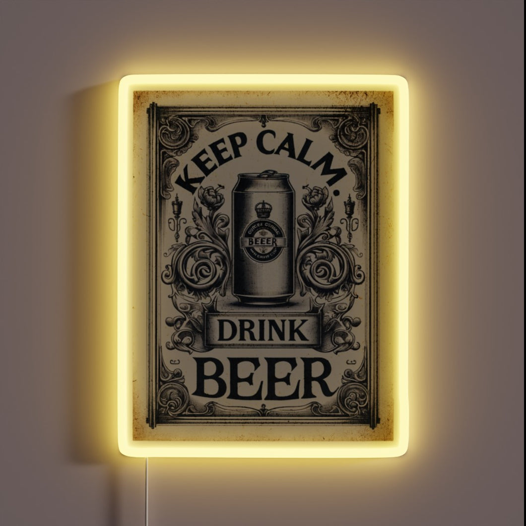 Relaxation in Neon: Keep Calm and Enjoy Your Favorite Beer