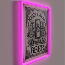 Load image into Gallery viewer, Calm Down with a Cold One: Customizable Neon Beer Sign