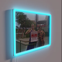 Load image into Gallery viewer, Modern living room decor with bold &#39;no alcohol&#39; warning sign.