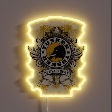 Tusker Beer Branding in Vibrant RGB Neon Sign Decoration Style