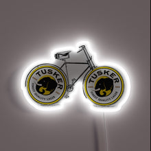 Load image into Gallery viewer, Vibrant Neon Sign of a Tusker Bike in Nairobi Style