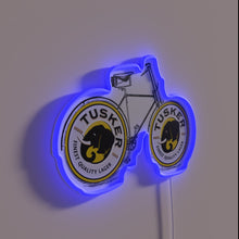 Load image into Gallery viewer, Vintage Kenyan Beer Tusker Bike Road Graphic RGB Neon Sign