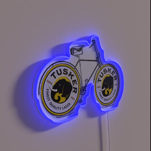 Vintage Kenyan Beer Tusker Bike Road Graphic RGB Neon Sign