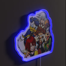 Load image into Gallery viewer, Kingdom Hearts Friends RGB neon sign, side view lit showing the depth of the acrylic sign