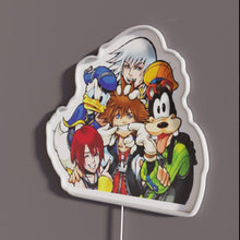 Load image into Gallery viewer, Kingdom Hearts Friends RGB neon sign, side view with lights off showing acrylic backing and LED tube