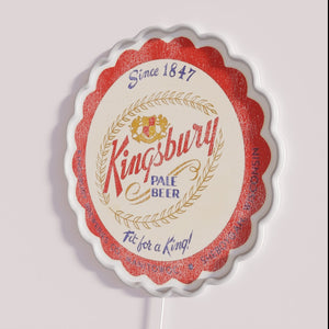 Vibrant King's Brewery Manitowoc Sheboygan Wisconsin Retro Neon Bar Sign Decor