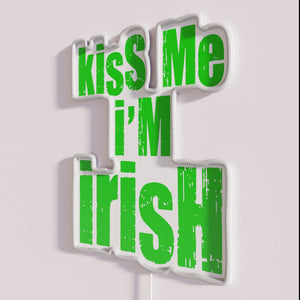 Authentic Ireland themed RGB kiss me I'm Irish neon sign