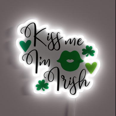 Colorful Irish pride expression in vibrant, glowing neon letters