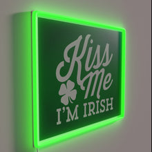Load image into Gallery viewer, Irish Love Sign with Bright Rainbow Neon Glow Effect