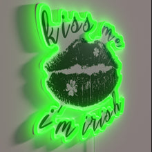 Load image into Gallery viewer, Happy St. Patrick&#39;s Day Kiss Me I&#39;m Irish Neon Sign