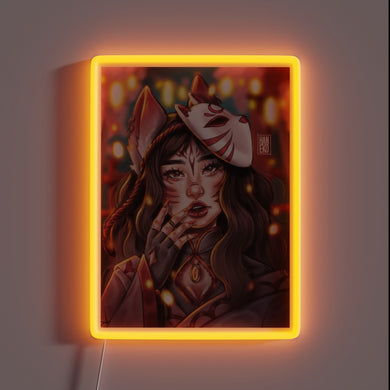 Shine with mystical fox spirit charm in vibrant LED lighting.