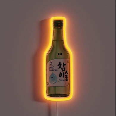 Korean Soju Spirit Glows in Bold RGB Neon Sign Lighting