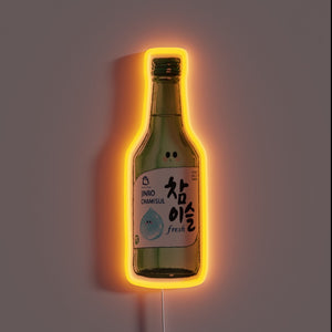 Korean Soju Spirit Glows in Bold RGB Neon Sign Lighting