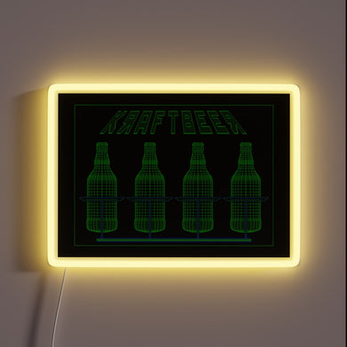 Customizable LED neon bar sign with vibrant color changing functionality.