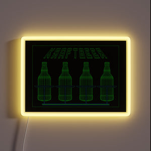 Customizable LED neon bar sign with vibrant color changing functionality.