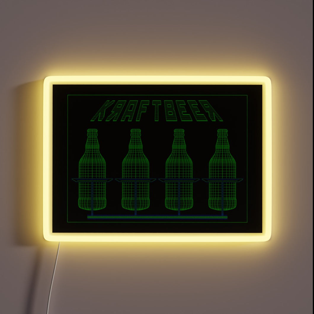 Customizable LED neon bar sign with vibrant color changing functionality.