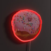 Load image into Gallery viewer, Krispy Kreme Donut RGB neon sign, side view lit showing the depth of the acrylic sign