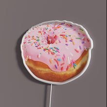 Load image into Gallery viewer, Krispy Kreme Donut RGB neon sign, side view with lights off showing acrylic backing and LED tube