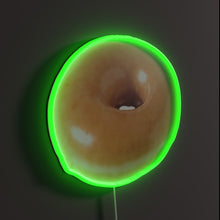 Load image into Gallery viewer, Krispy Kreme Original Glazed Donut RGB neon sign, side view lit showing the depth of the acrylic sign